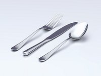 Table Dinner Knife, Fork and Spoon. Classic Cutlery