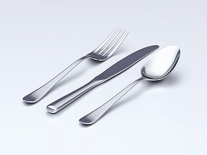Table Dinner Knife, Fork and Spoon. Classic Cutlery