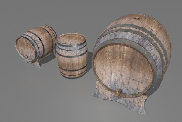 3D wooden barrels - TurboSquid 1527828