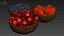 Berries in wooden bowls