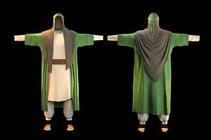 old arab clothes with sandal 3D