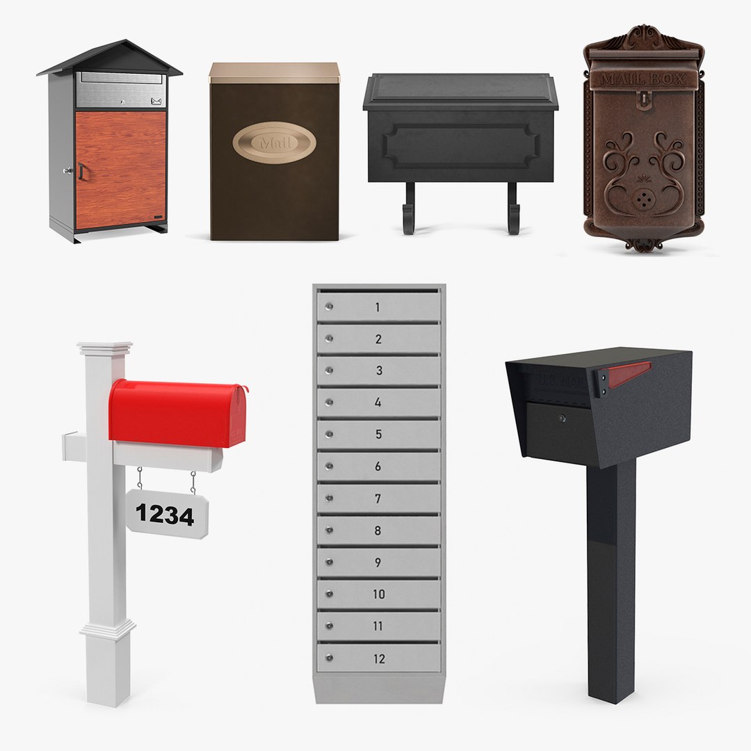 3D Mailboxes Collection 5 https://p.turbosquid.com/ts-thumb/fk/NDtH5P/mU/mailboxescollection53dsmodel000/jpg/1683096632/1920x1080/fit_q87/d8cc02fe3daf9e281ad9a072bfd9eac425e643a7/mailboxescollection53dsmodel000.jpg