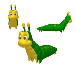3D model caterpillar cartoon