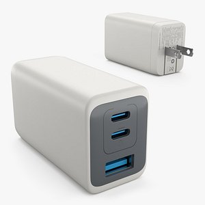Compact Fast Power Adapter with Foldable Plug White