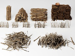 Rustic Bundled Twigs and Wattle Fence Collection
