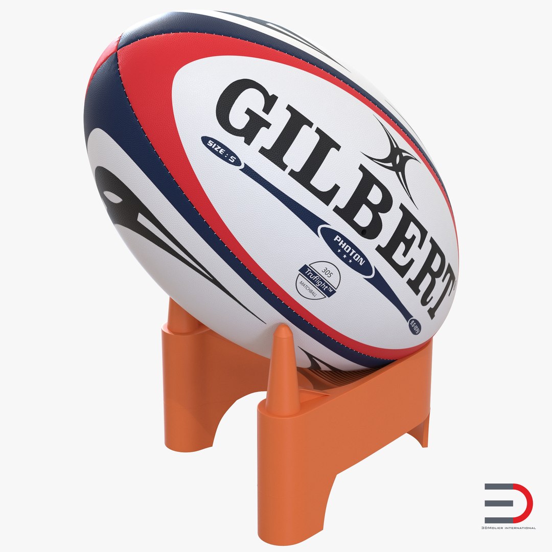 Rugby Ball Set 3D model preview