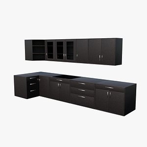 3D Modern Kitchen Cabinet Set model