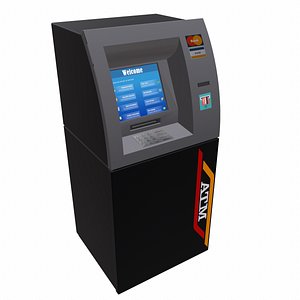 3D ATM Machine Low Poly model