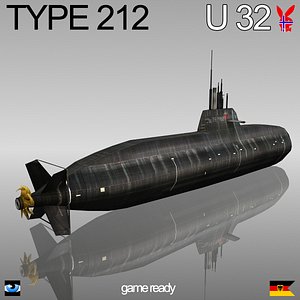 3d model type 212 submarine u-32
