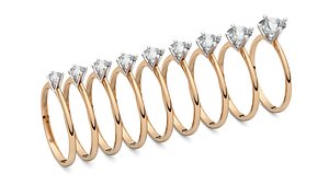 Set from Nine Solitaire Ring 3D print model