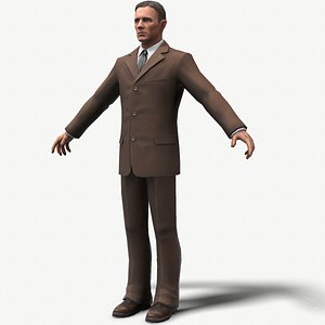 lowpoly man in suit 3D