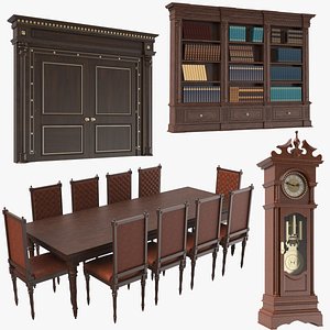 real wooden classic furniture 3D model