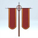 Double Banner Rounded Red