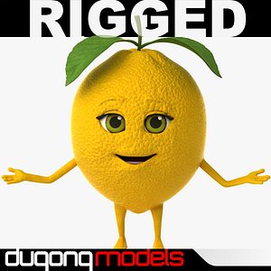 max dugm07 rigged cartoon lemon