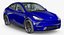 Tesla Model Y Blue 3D Model