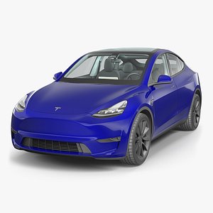 tesla y blue modeled model