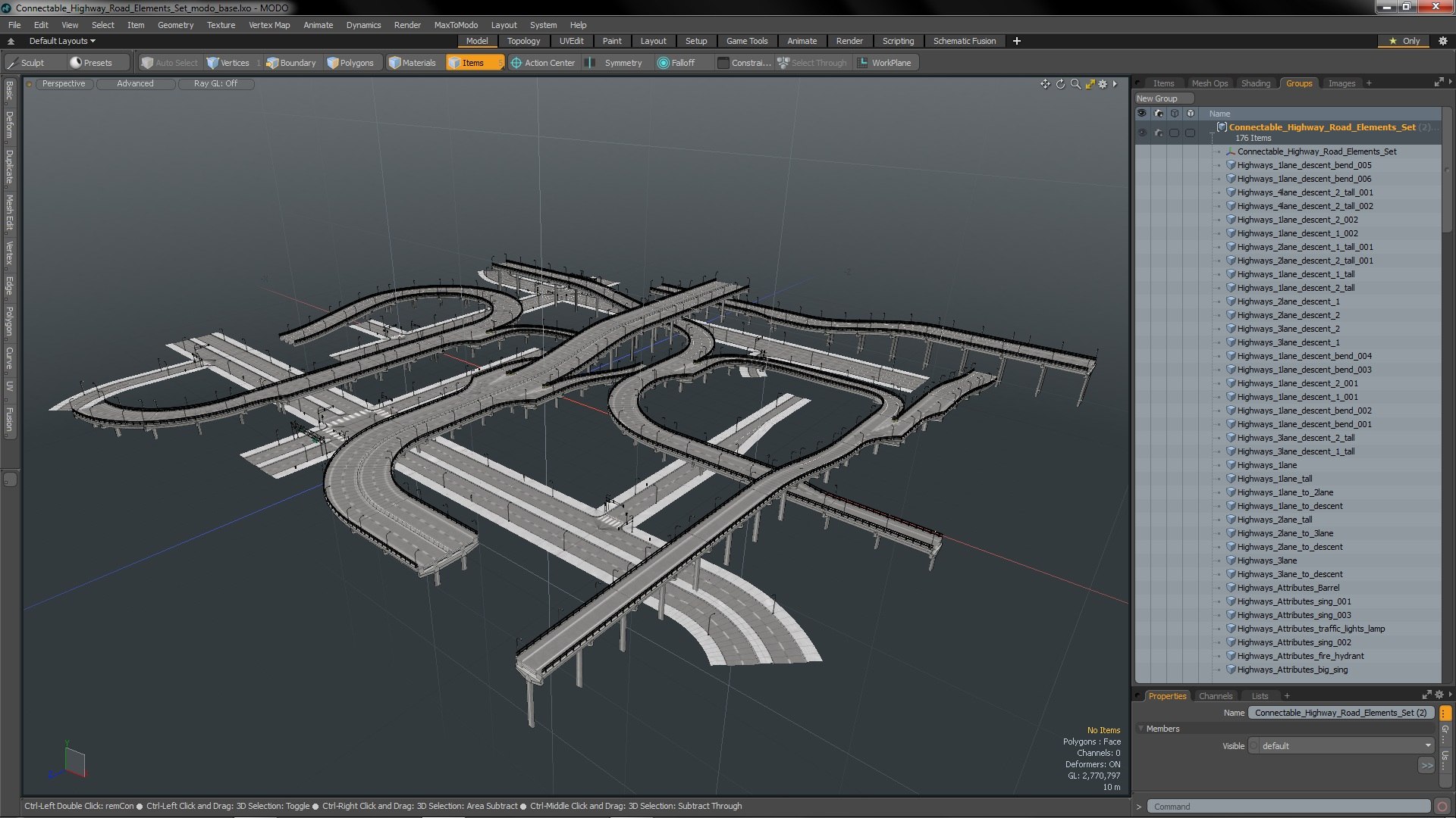 Connectable Highway Road Elements Set 3d - Turbosquid 1984560