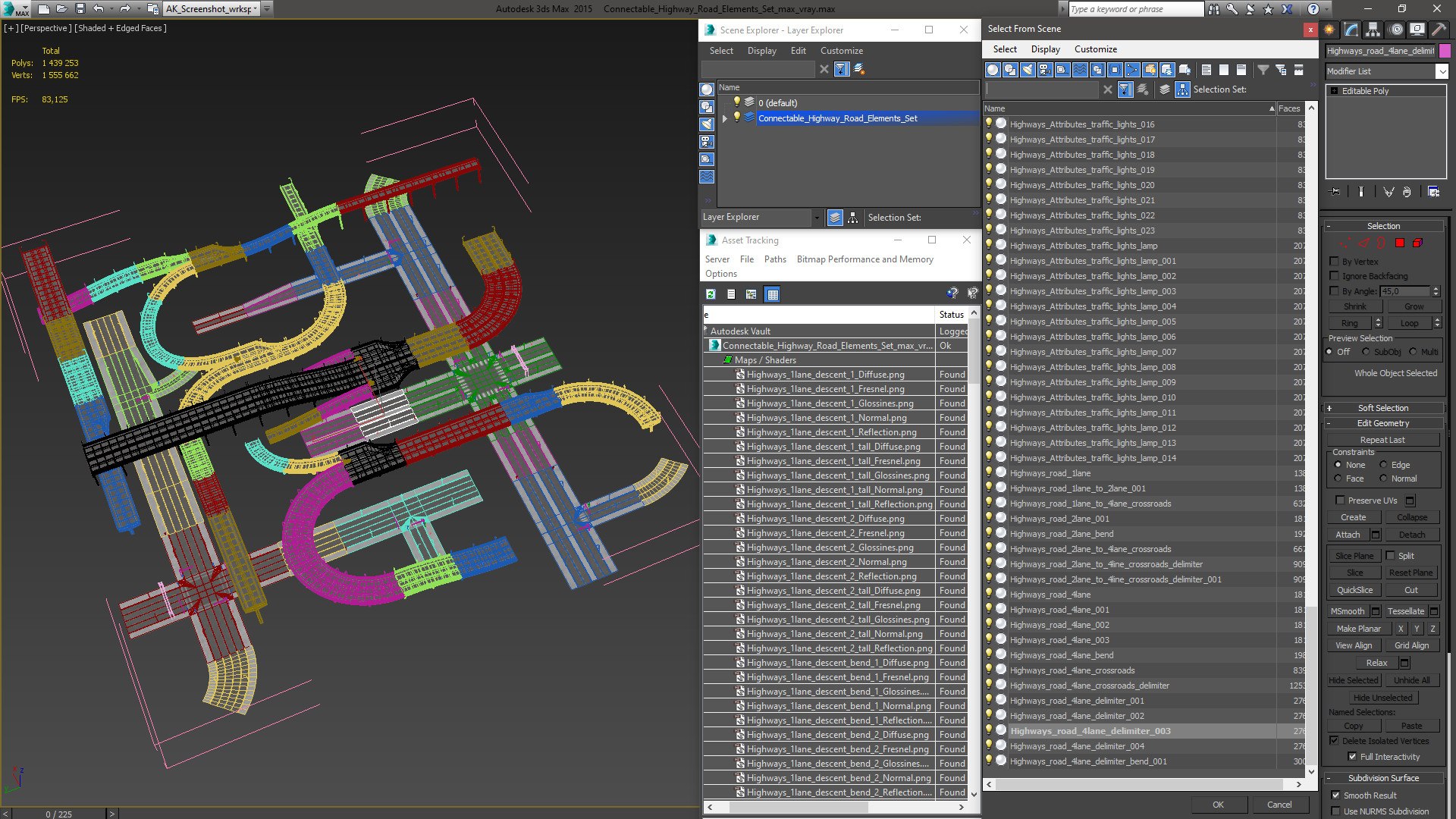 Connectable Highway Road Elements Set 3D - TurboSquid 1984560