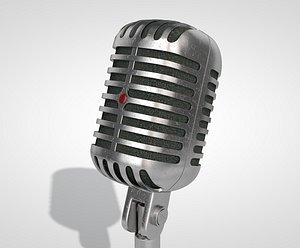 3d retro microphone