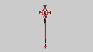 Healer Mage Staff 08 Cursed - Medieval Fantasy Weapon 3D model