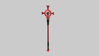 Healer Mage Staff 08 Cursed - Medieval Fantasy Weapon