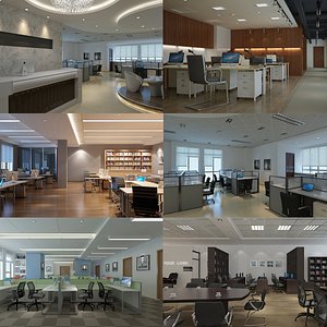 3D Office Interior Collection 01 model