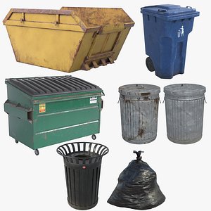 Large Plastic Garbage Bin 3D Model - 3D Models World