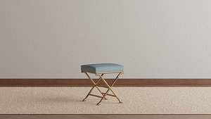 Faux Bamboo Footstool 3D