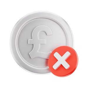 Coin Pound Cancel Icon