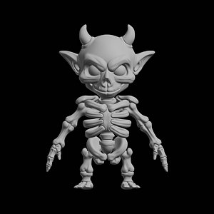 Chibi Devil Skeleton 3D Print Model Fantasy Character