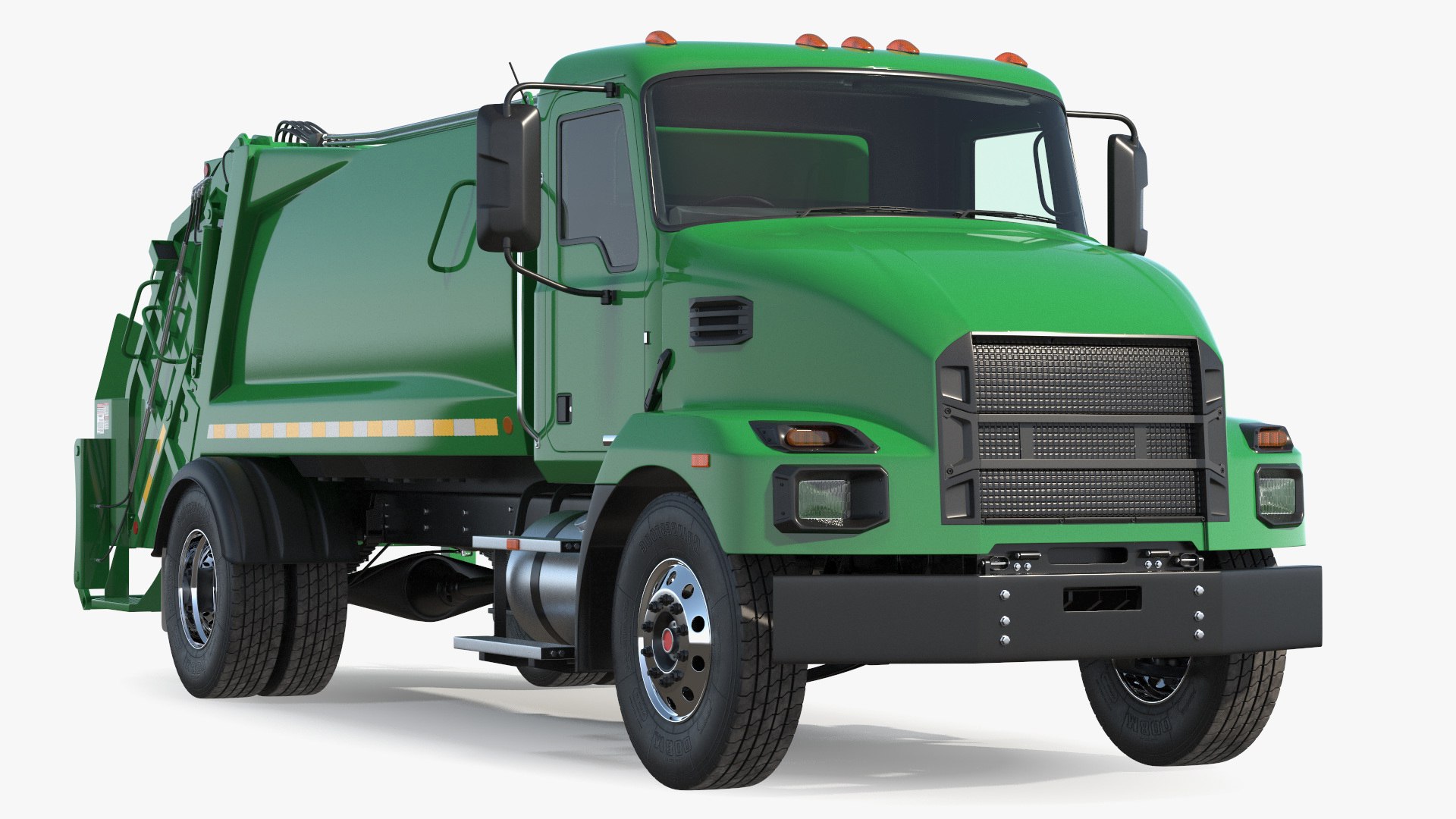 Medium-Duty Garbage Truck Rigged for Maya 3D model preview