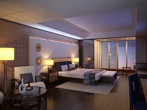 interior scene modern hotel room 3d max