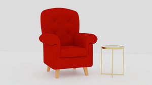 3D chair with table
