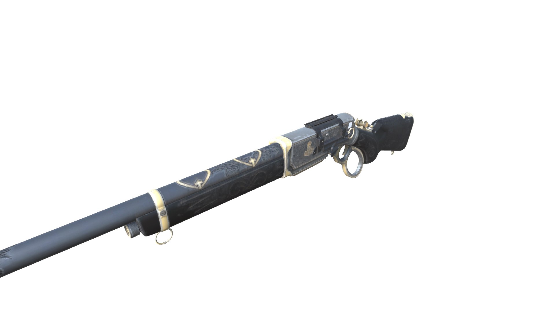 3D 24-AssaultRifleLeverAction-gun Model 3d Game Ready Model Low-poly 3D ...