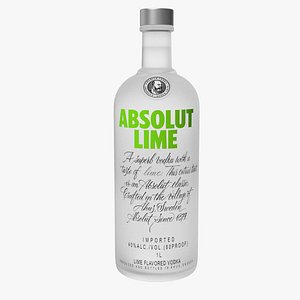 3D absolut lime flavoured vodka model