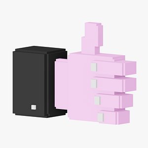3D Thumb up gesture voxel art