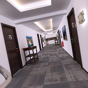 hotel corridor 3D model