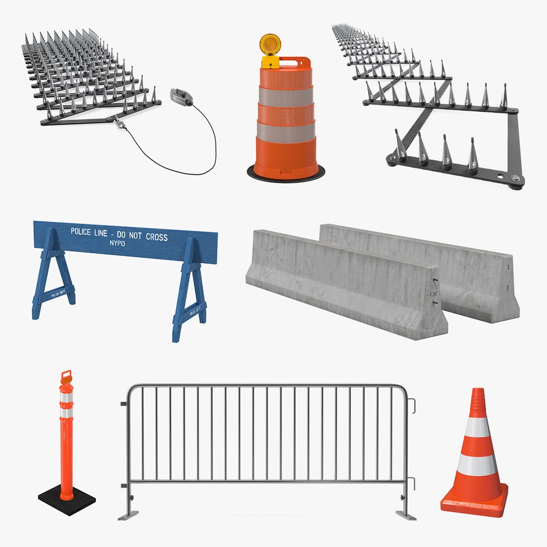 Road Barriers Collection 4 3D model preview