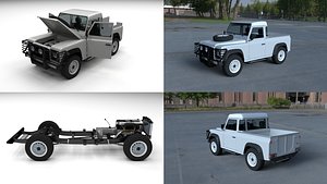 Full Land Rover Defender 90 Pick Up HDRI