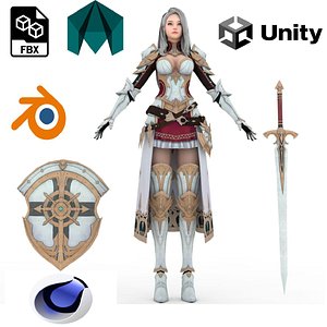 3D Warrior Girl Models