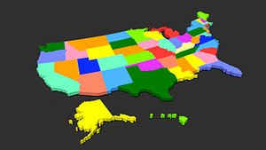 world maps states 3D