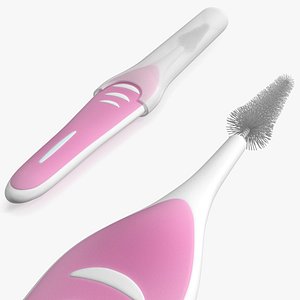Hygiene Brush for Dental Braces Pink 3D