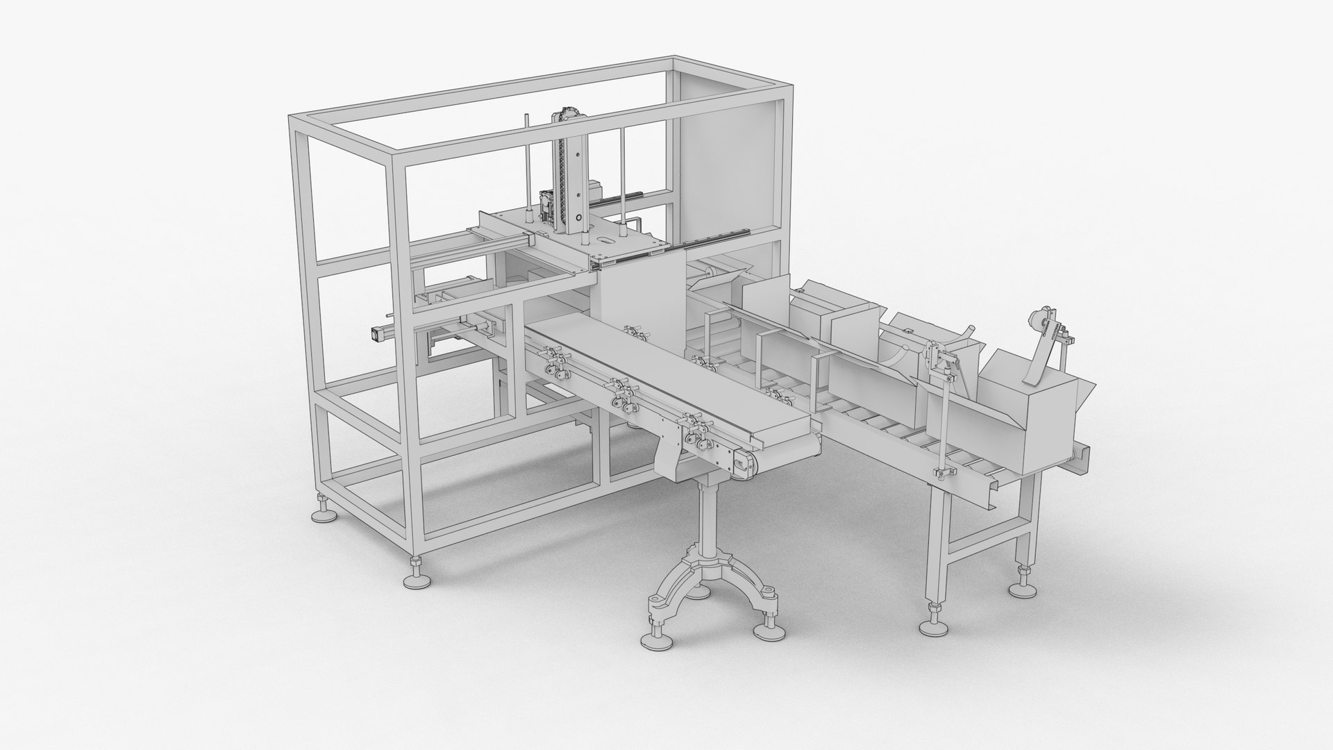 3D Automatic Case And Sealing Packing Machine Model - TurboSquid 1882782