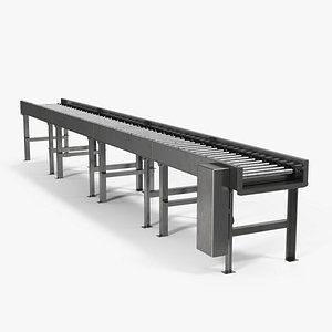 3D horizontal roller conveyor belt model