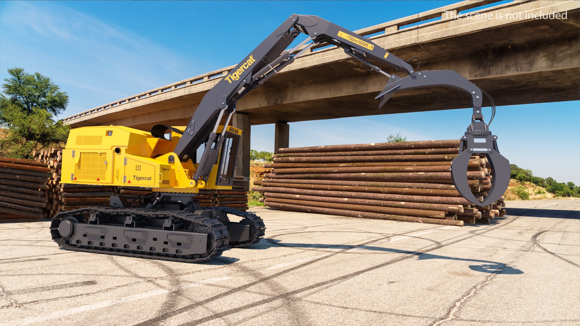 Tigercat 855D Tracked Knuckleboom Loader 3D model preview