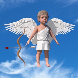 Boy Angel with Bow and Arrow A-Pose