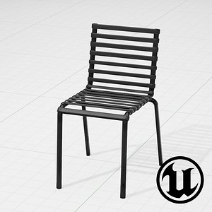 3d unreal magis striped chair model