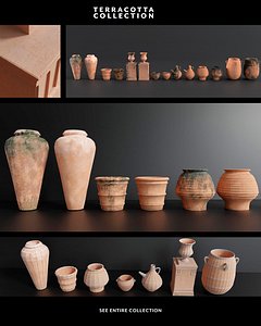 terracotta pot collection 3D