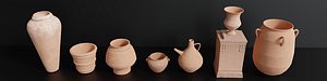 terracotta pot collection 3D