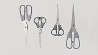 Scissors set of 2 stainless steel gray